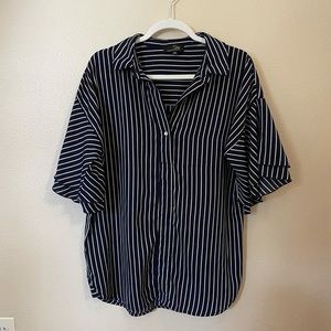 Flutter-sleeve Striped Top - like new!